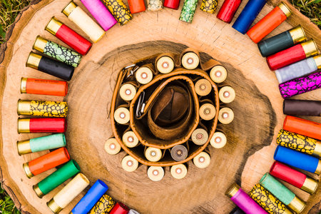 Colorful of thai silk thread on wood background, Thailand.