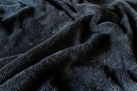 Texture, background, pattern. Woolen fabric of black color.の写真素材