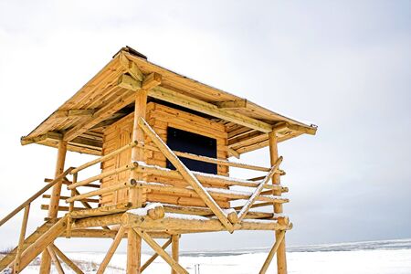 Guard tower in winter IVの写真素材