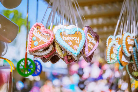 typical souvenir at the oktoberfest in munich - a gingerbread heart