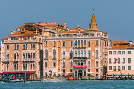 Magnificent house front in Venice ,seen from the grand canalの写真素材