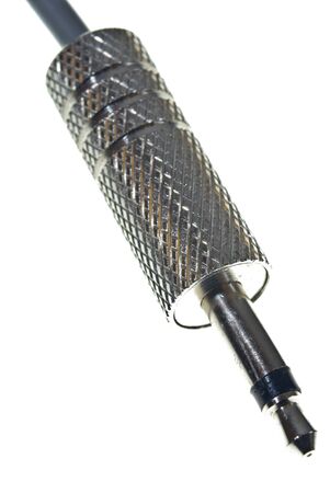 Silver Mono 3.5mm Jack plug on cableの写真素材