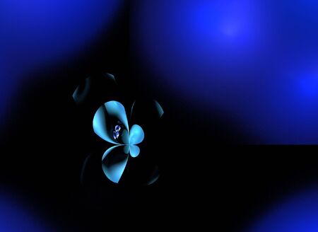 Blue flower structure on blue and black backgroundの写真素材