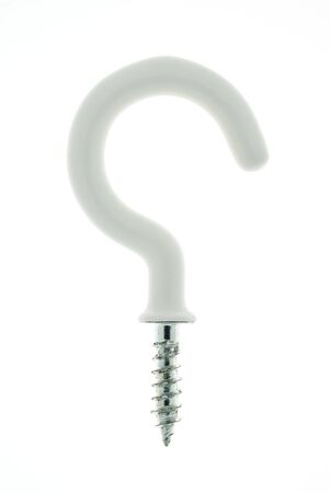 Plastic covered Cup Hook isolated on whiteの写真素材