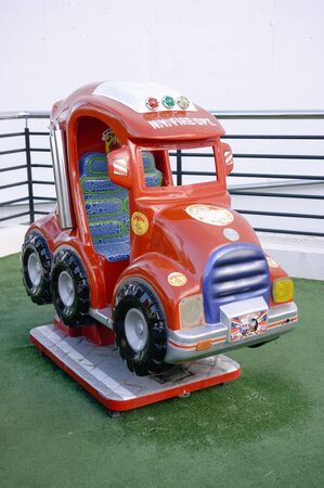 Childrens gay Fire Engine in Spanish pedestrian area