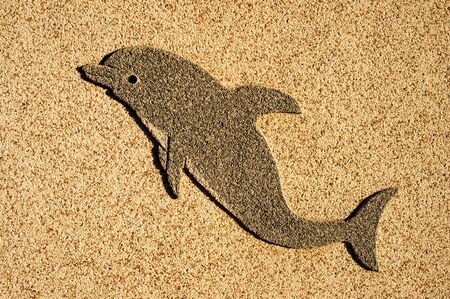 Dolphin created on villa wall in spainの写真素材