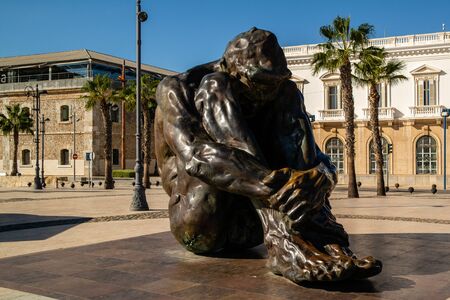 Cartagena, Valenciana, Spain - Oct 24 2019 : streets of Cartagena with tourists and locals.のeditorial素材