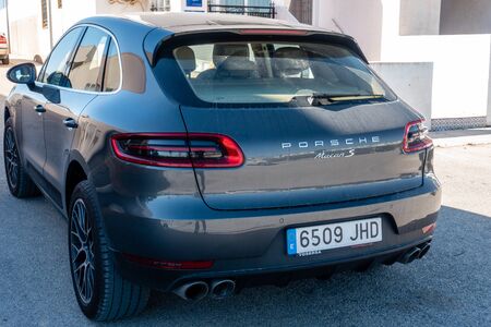 Torrevieja, Valenciana, Spain - Feb 17 2020 : Porsche Macan S parked in spanish urbanisationのeditorial素材