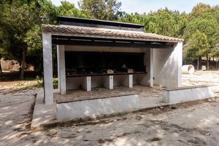 public barbeque area in a park near Torremendo in Spainの写真素材