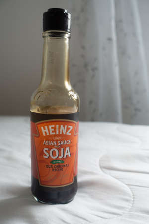 Torrevieja, Valenciana, Spain - Apr 12 2020 : bottle of Heinz Asian Soja sauceのeditorial素材
