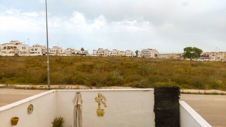 view over field in Spain on a sunny dayの写真素材