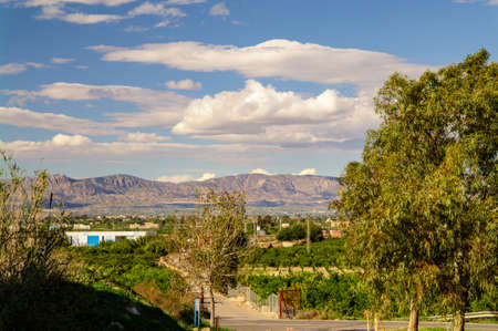 Spanish Landscape with a Mountain view in the sunの写真素材
