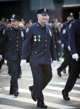 NEW YORK, NY, USA MAR 17: NYPD policemen at the St. Patrick's Day Parade on March 17, 2012 in New...