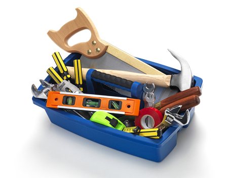 Tool Box filled with work toolsの写真素材