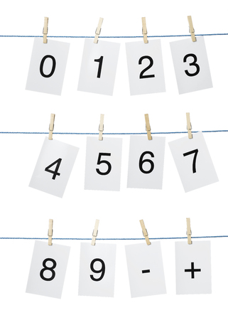 Set on hanging letters and numbersの写真素材