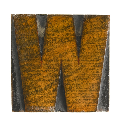 Letterpress letter wの写真素材