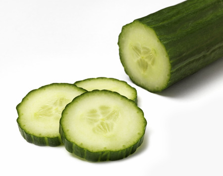 Isolated Cucumber on Whiteの写真素材