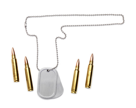 Isolated Dog Tag with bulletsの写真素材