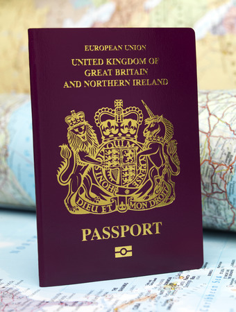 Passport with mapの写真素材