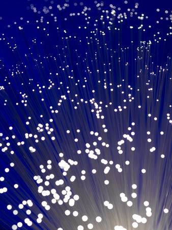 Fibre Optic cable with a Blue Backgroundの写真素材