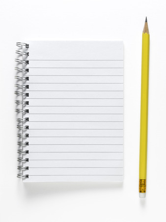 Yellow pencil isolated on a white backgroundの写真素材