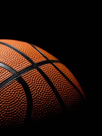 Single Basketball on a black backgroundの写真素材