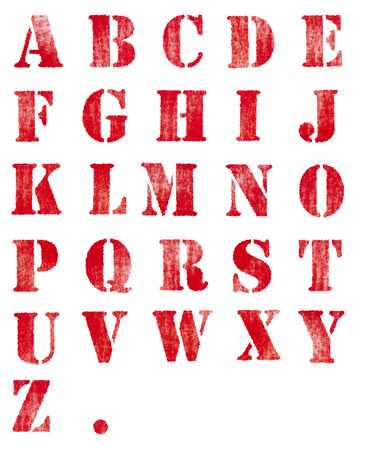 Alphabet red Ink Stamp signの写真素材