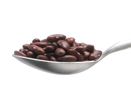 Red Kidney Beans on spoonの写真素材