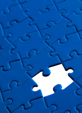 Jigsaw pieces with a white backgroundの写真素材