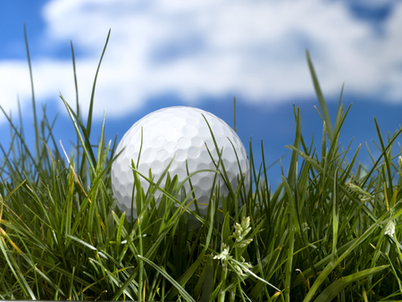 Golf Ball in long grassの写真素材