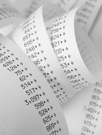 adding machine tapeの写真素材