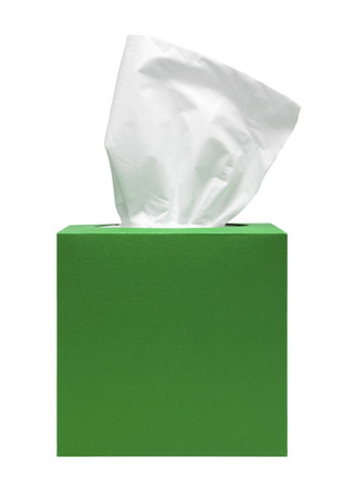 Green Tissue box with a clipping pathの写真素材