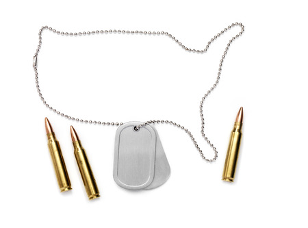 Isolated Dog Tag with bulletsの写真素材