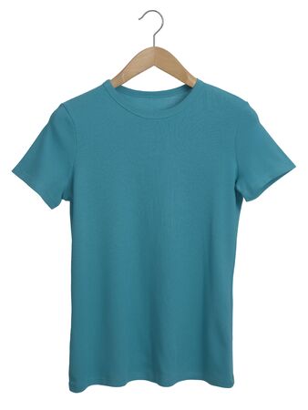 Blue T-Shirt on whiteの写真素材