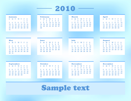 Calender for year 2010のイラスト素材