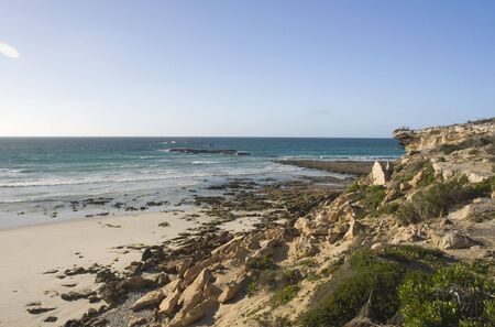 The rocky and hazardous coastline of South Africaの写真素材