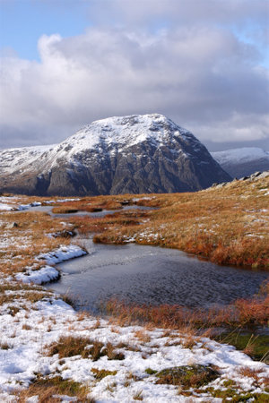 Glencoe mountain Scottish Highlands winter sceneの写真素材