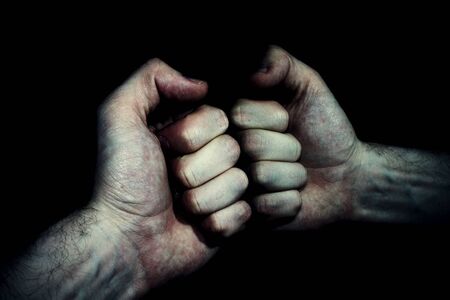 hands clenchedの写真素材