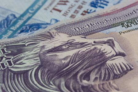 Hong kong dollars - close up of bank notesの写真素材