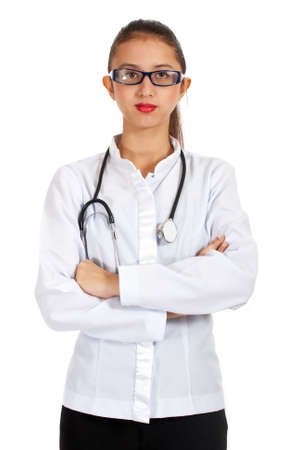 professional young female doctor wearing an eyeglassesの写真素材
