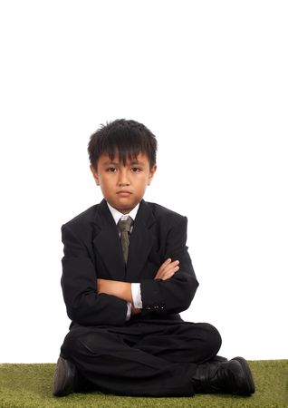 
picture of a young businessman on a white backgroundの写真素材