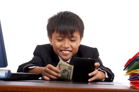 successful young businessman earn a lots of moneyの写真素材
