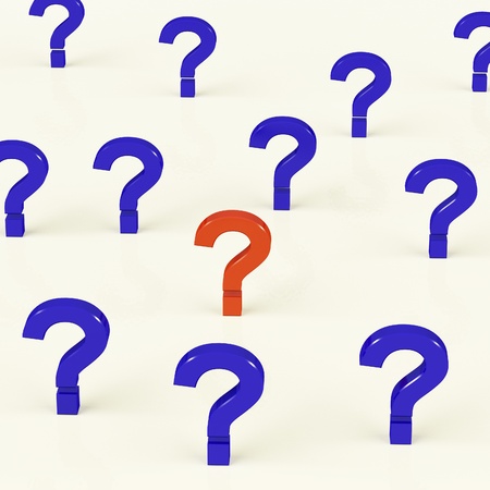 Multiple Blue And Red Question Marks As Symbol For Questions And Answers