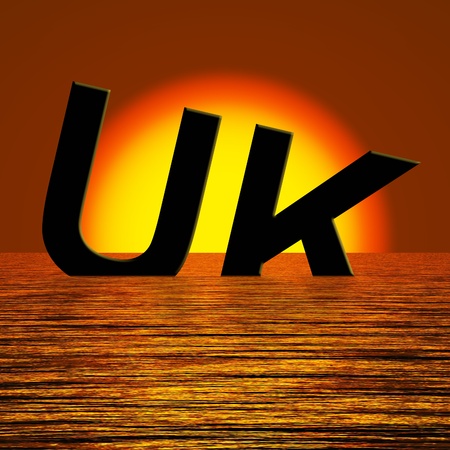 UK Word Sinking As Symbol for British Problemsの写真素材