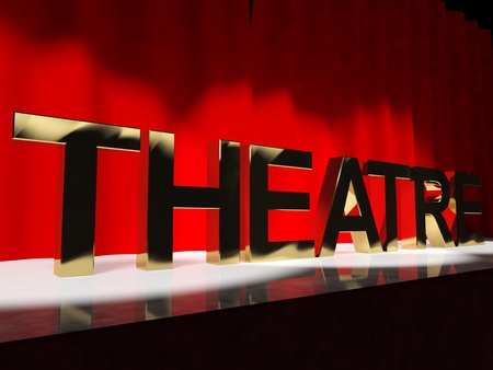 Theatre Word On Stage Representing Broadway The West End Or Actingの写真素材