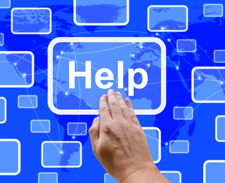 Help Button Shows Assistance Support And Answers