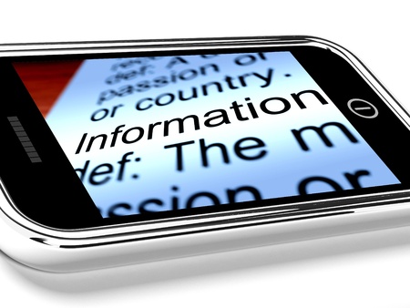 Information On Mobile Phone As A Symbol For Online Knowledgeの写真素材