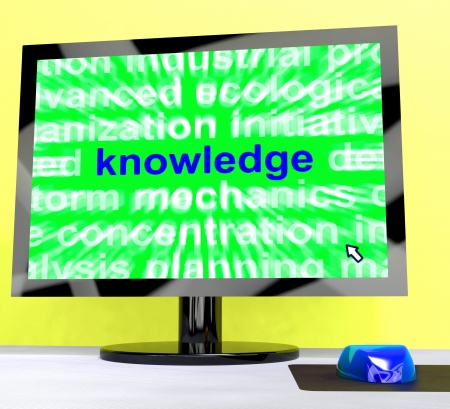 Knowledge Word On Computer Shows Wisdom And Learningの写真素材