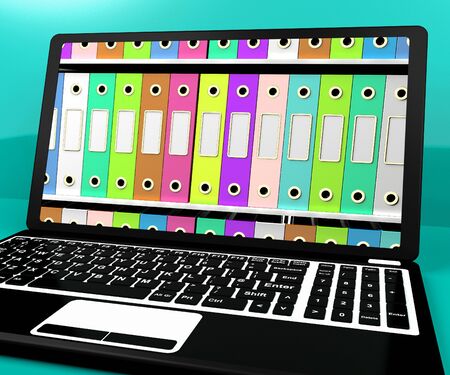 Colorful Files For Getting Organized On Computerの写真素材