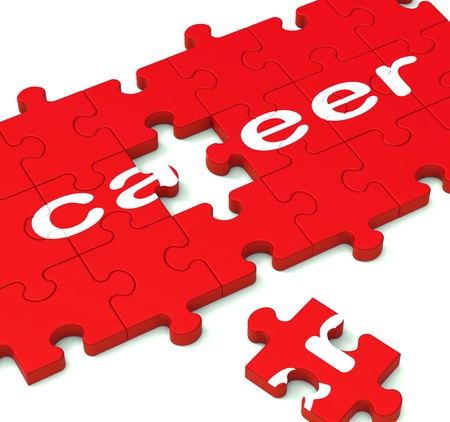 Career Puzzle Showing Working Plans And Employment Pathway Career Puzzle Showing Working Plans And Employment Pathway